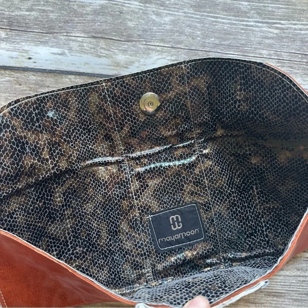 Maya Moon Leather Clutch Bag